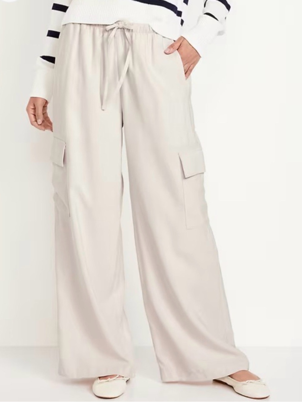 Old Navy Extra high-rise Wide Leg Cargo Drawstring Pants
